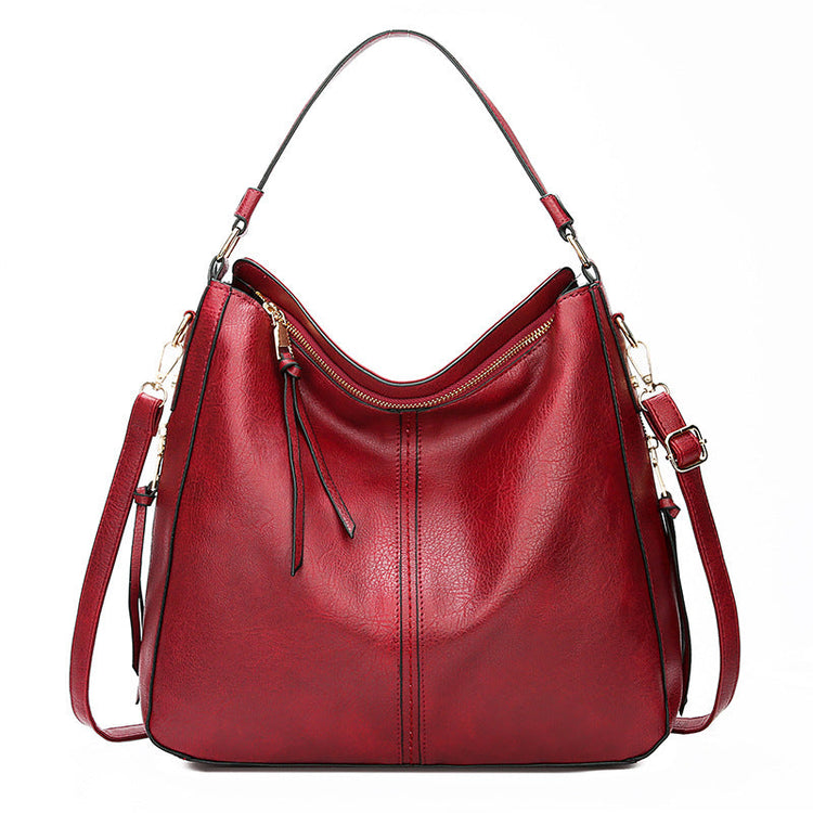 Shamew Hobos Zipper Bucket Bag for women, luxury leather handbag with zipper closure and stylish design.