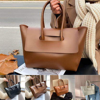 Large capacity simple retro tote bag for women by Shamew, stylish luxury handbag with spacious interior and classic design.