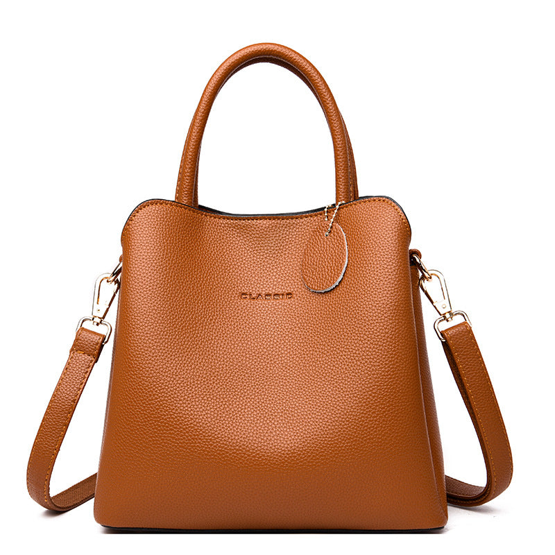 Luxury Shamew leather tote handbag for ladies, stylish designer handbag with elegant leather details and spacious interior.