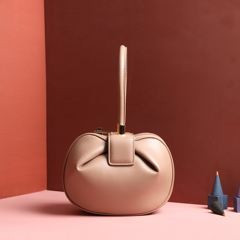 Luxury Shamew leather handbag with dumpling design, stylish ladies fashion handbag for everyday or special occasions.
