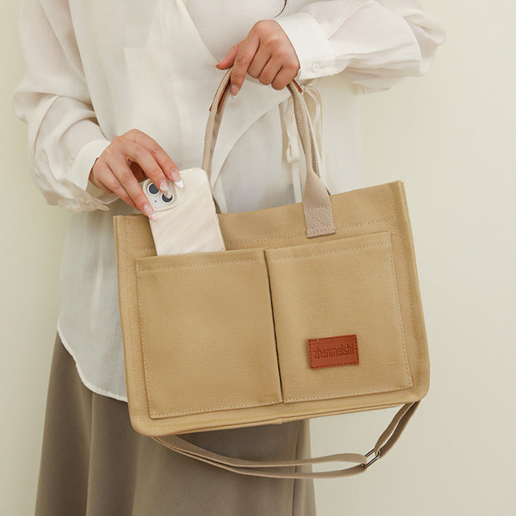 Shamew Everyday Soft Crossbody Shopper in neutral color, stylish ladies handbag with adjustable strap and spacious interior.