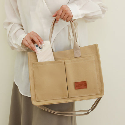 Shamew Everyday Soft Crossbody Shopper in neutral color, stylish ladies handbag with adjustable strap and spacious interior.