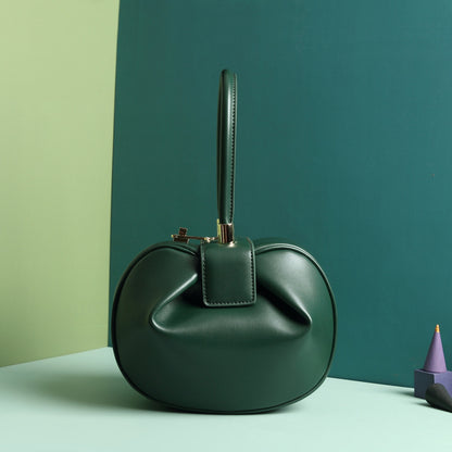 Luxury Shamew leather handbag featuring a fashionable dumpling design, stylish ladies' hand bag for elegant everyday use.