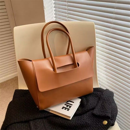 Large capacity Simple Retro tote bag by Shamew, stylish luxury ladies handbag with spacious interior and classic design.