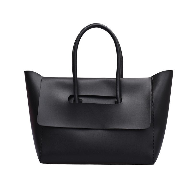 Large capacity simple retro tote bag by Shamew, luxury ladies handbag with a minimalist design and spacious interior.