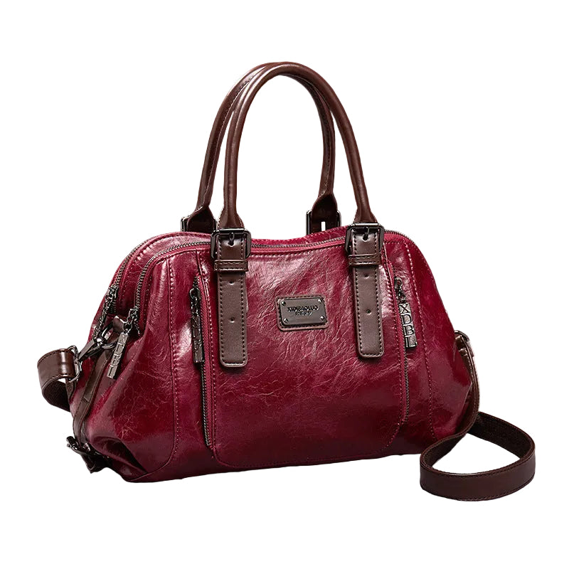 Luxury Shamew Elegance Faux-Leather Crossbody bag for ladies, featuring sleek design and stylish hardware.