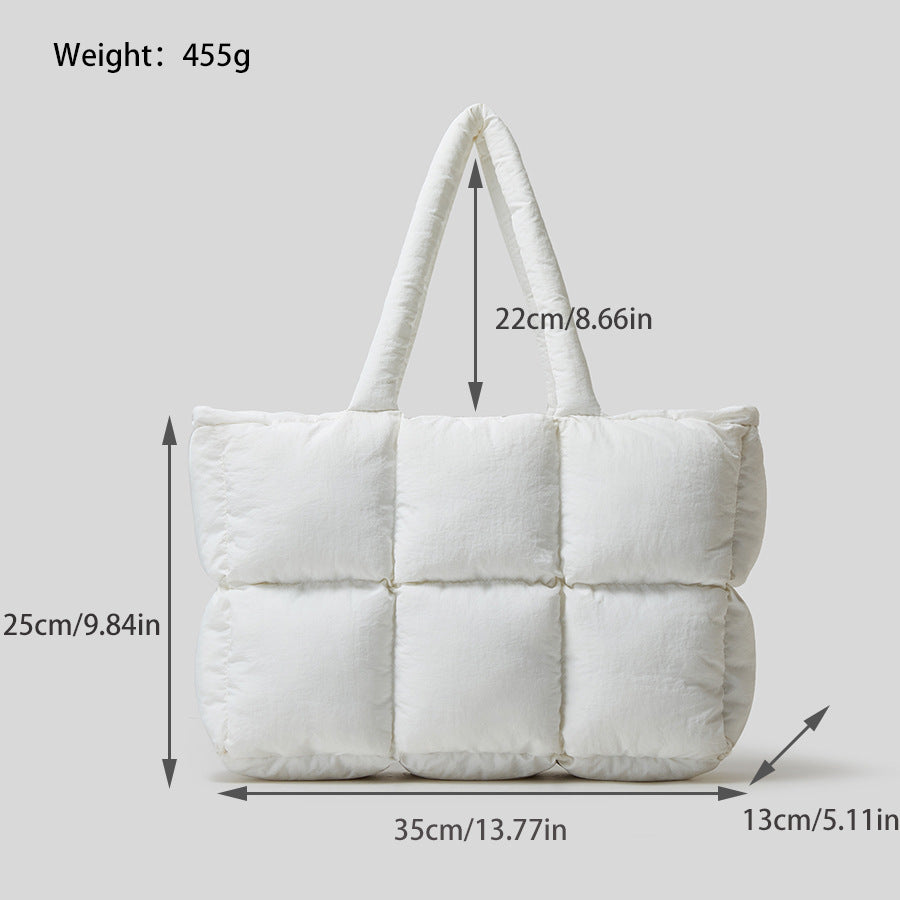 Luxury Shamew Cloud Soft Quilted Ladies Shoulder Bag with padded strap and elegant design, perfect for stylish everyday use.