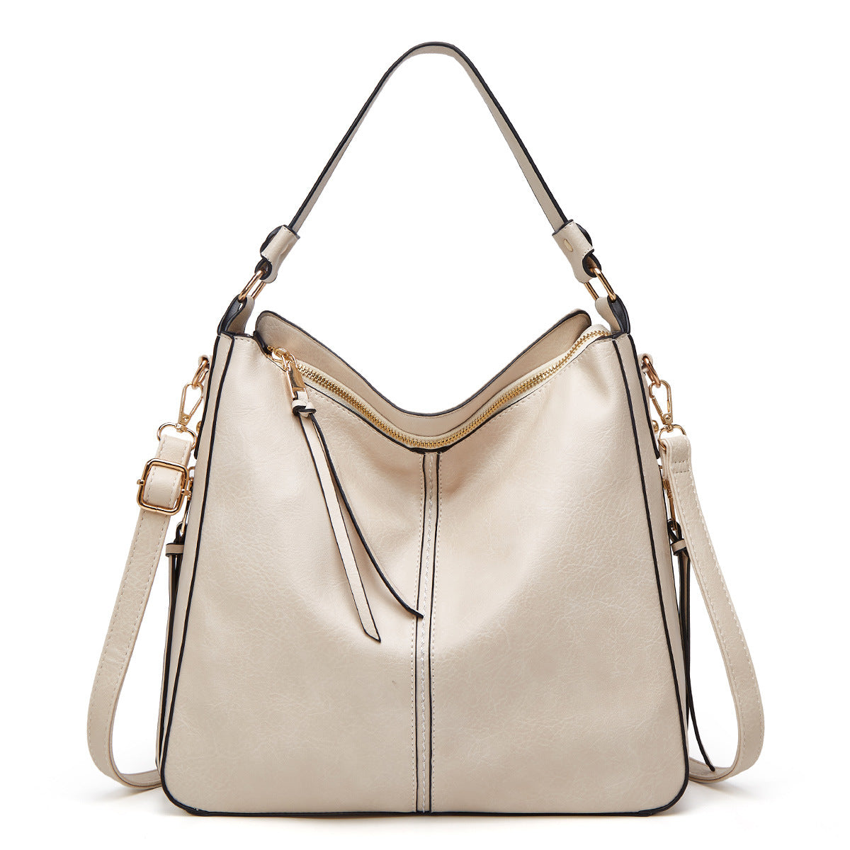Shamew Élan Zipper Bucket Bag for ladies, luxury handbag with sleek design, featuring a zipper closure and stylish exterior.